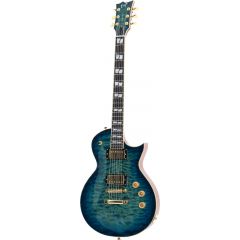 ESP ESP USA Eclipse Quilted Maple Aqua Marine Sunburst Seymour Duncan Custom 14 - Vue 2